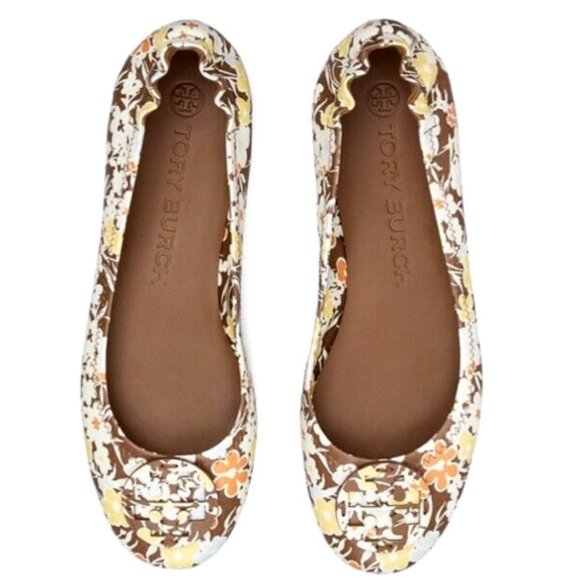 Tory Burch Minnie Ballet Travel Flats 9.5 Reverie Combo Floral - Picture 5 of 9